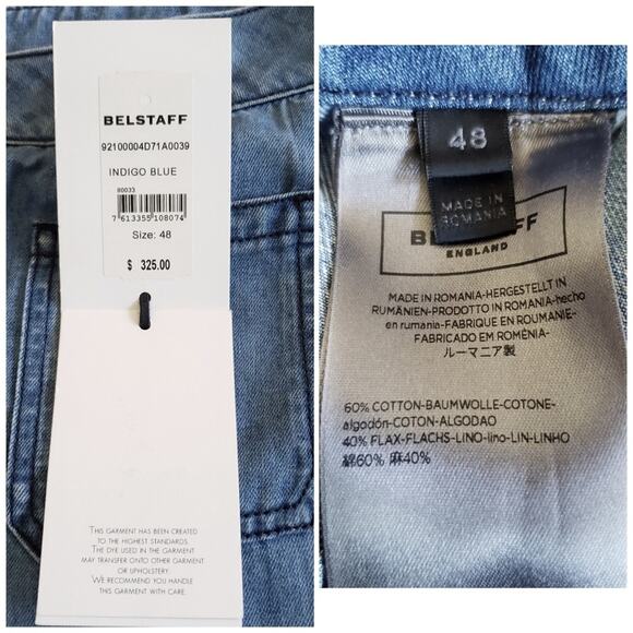 BELSTAFF Liv Tyler linen blend Jamila cropped wide leg trousers jeans Size 48 14 - Picture 7 of 8